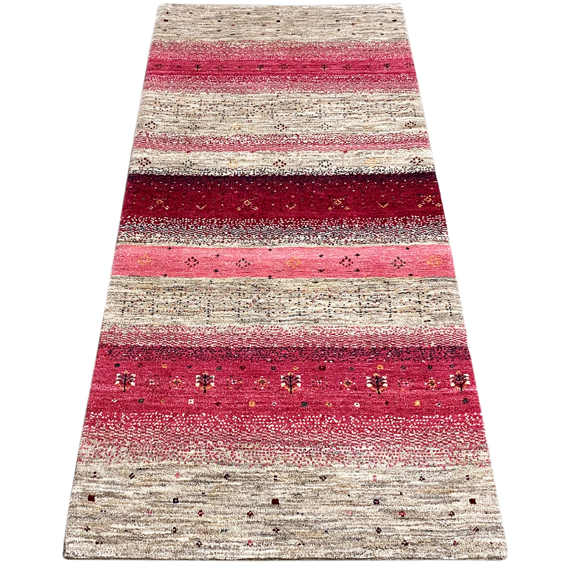 Rosa Gabbeh Teppich Läufer 190x80 cm - German Carpet Shop