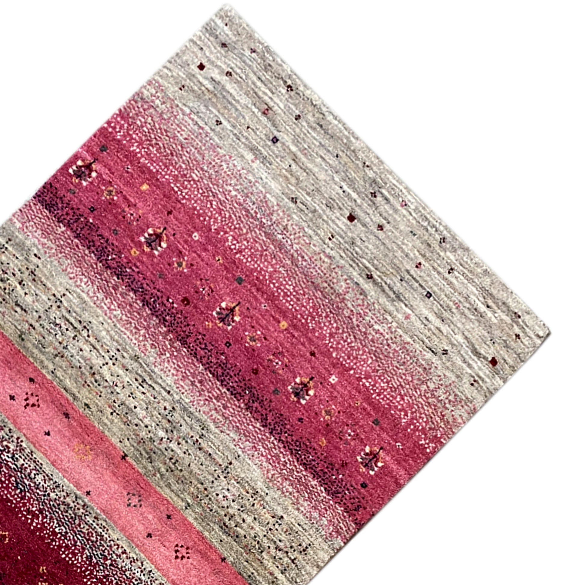 Rosa Gabbeh Teppich Läufer 190x80 cm - German Carpet Shop