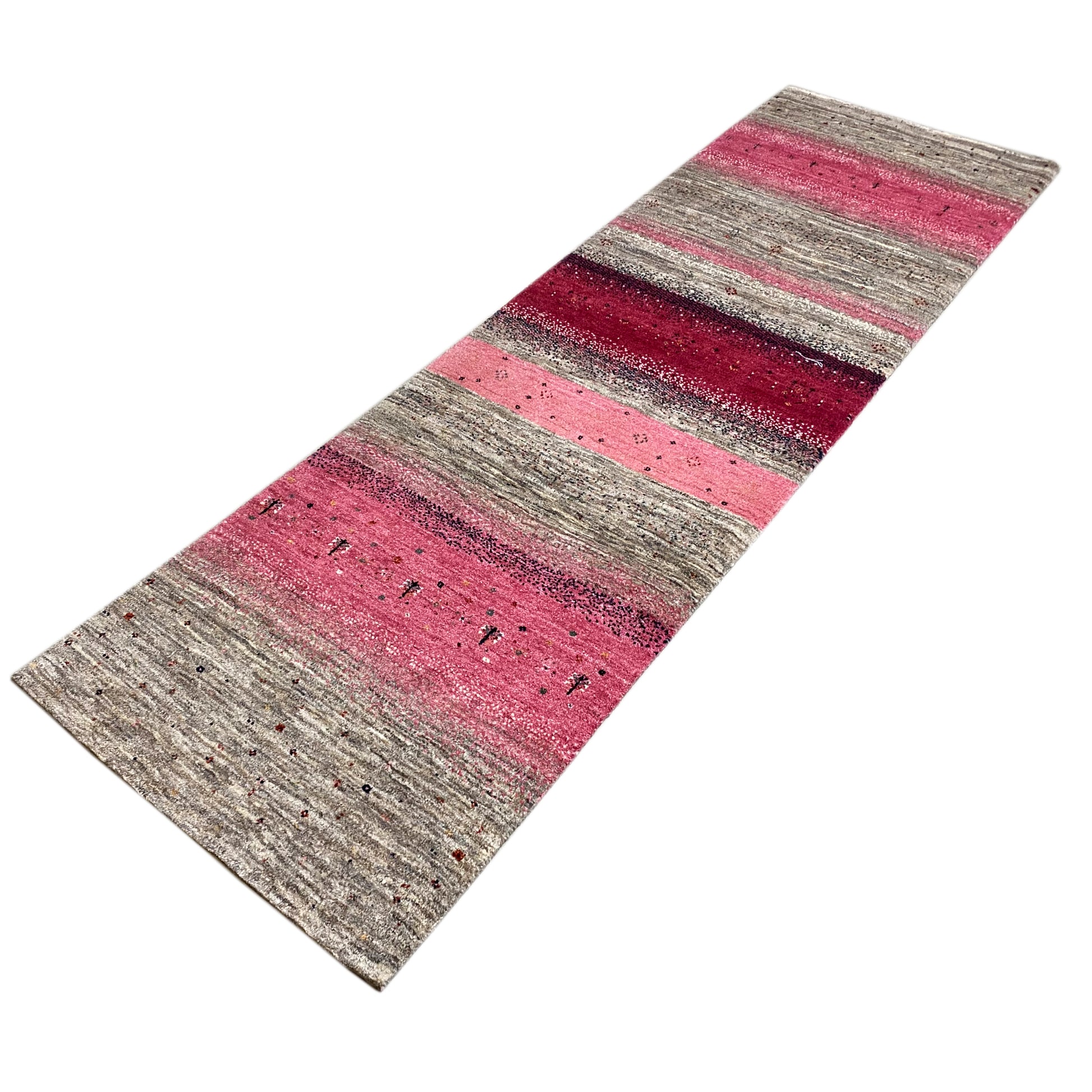 Rosa Gabbeh Teppich Läufer 296x81 cm - German Carpet Shop