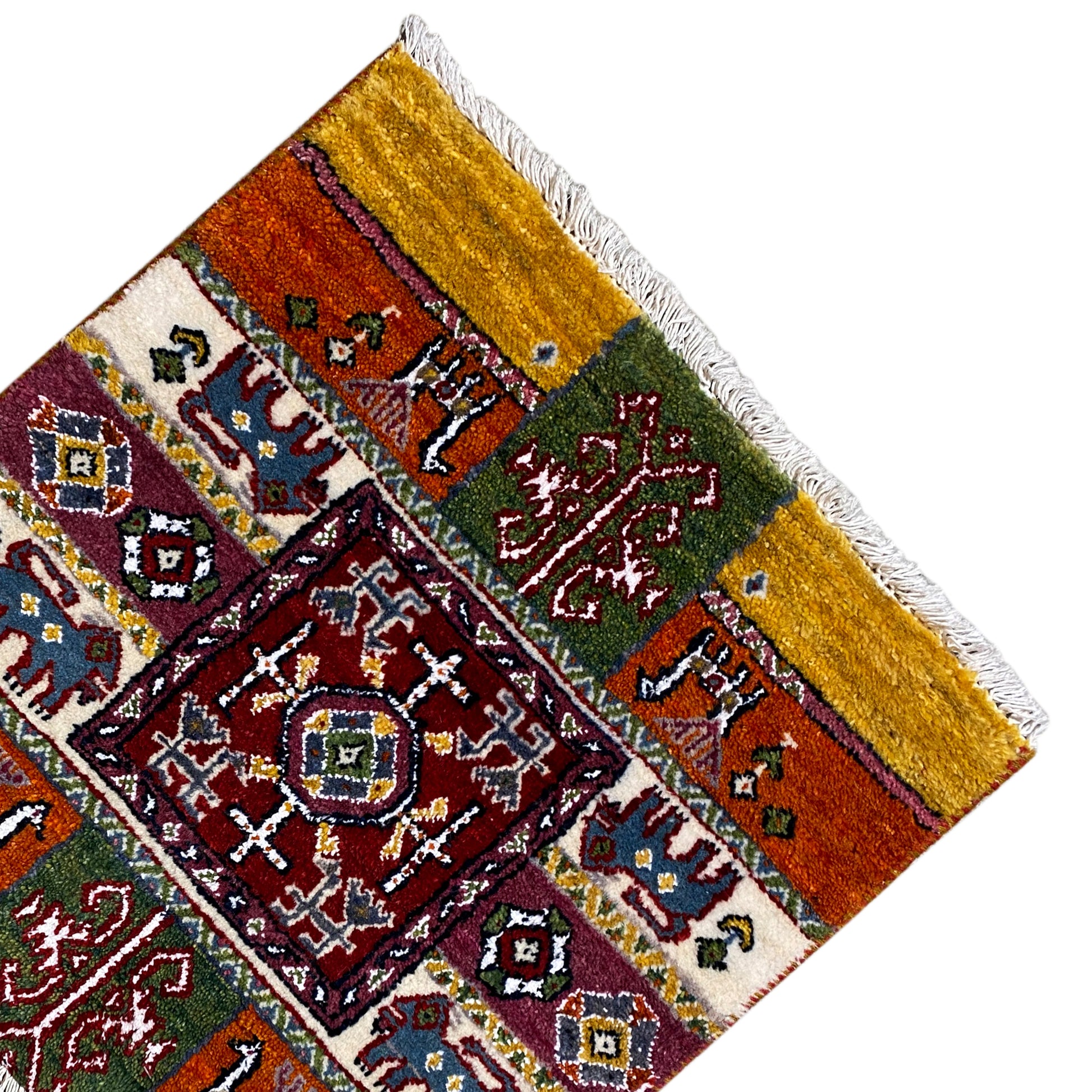Bunter Gabbeh Teppich Lori 58x57 cm - German Carpet Shop