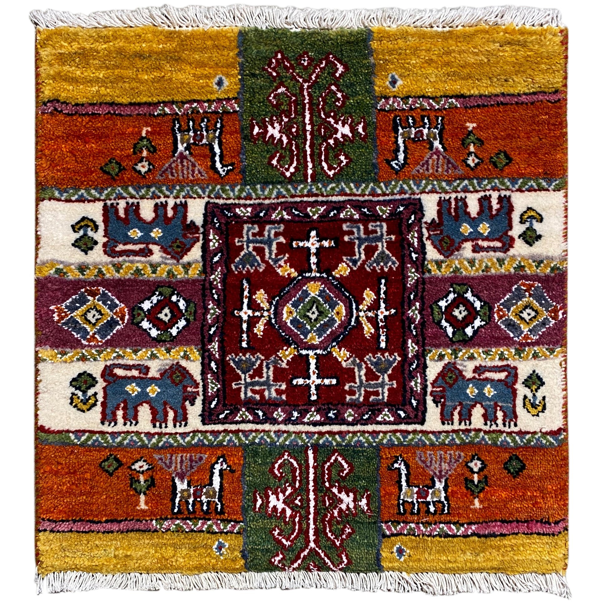 Bunter Gabbeh Teppich Lori 58x57 cm - German Carpet Shop