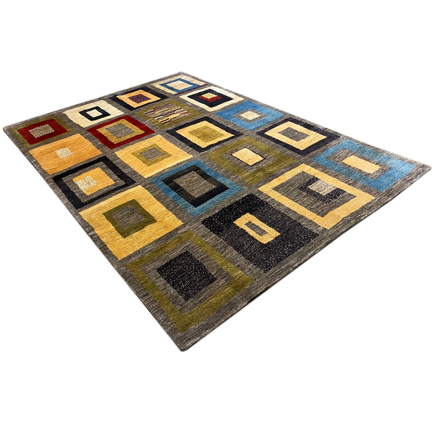Gabbeh Exklusiver Teppich Grau 297x195 cm - German Carpet Shop