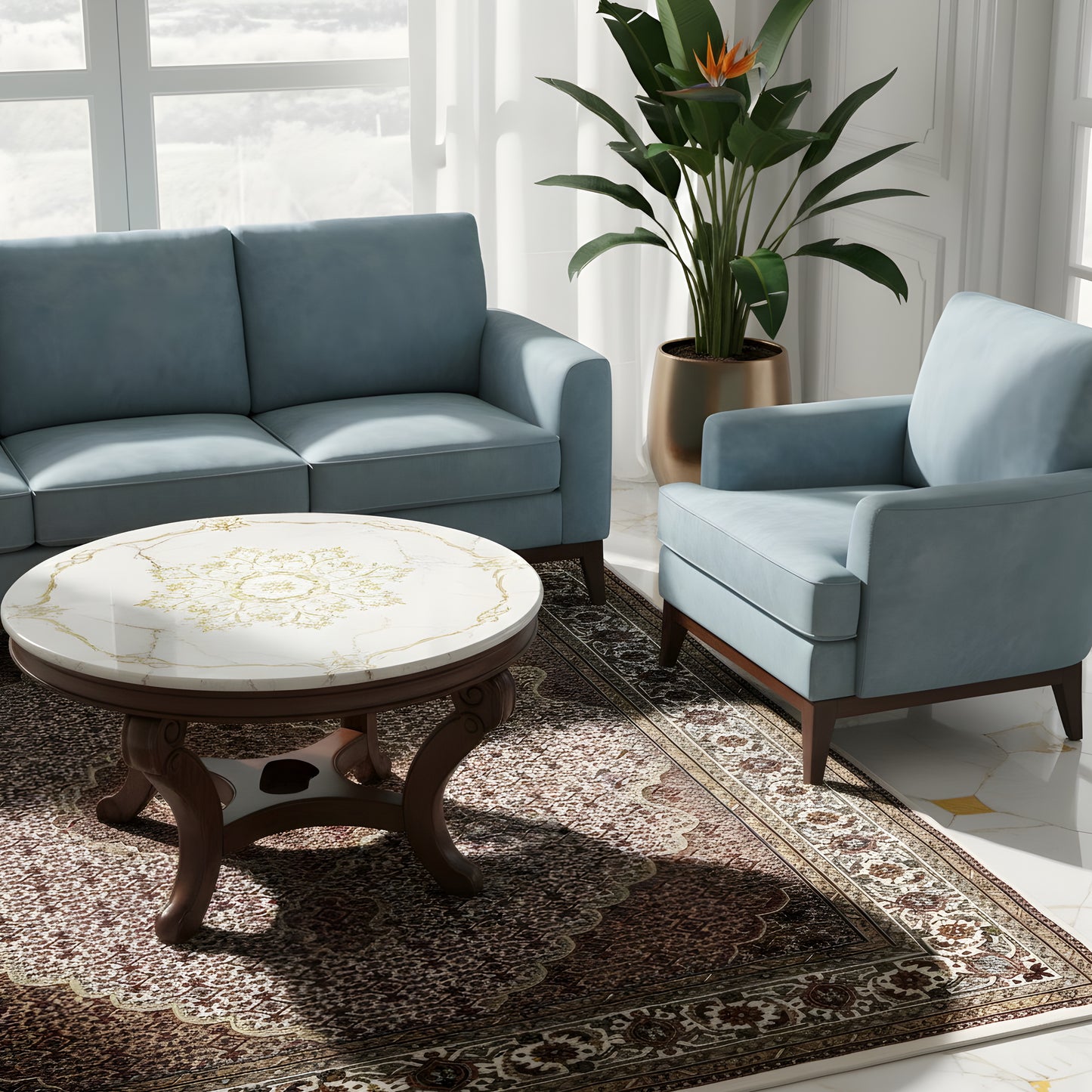 Tappeto Indo Täbriz - 1419411 (245x173 cm)