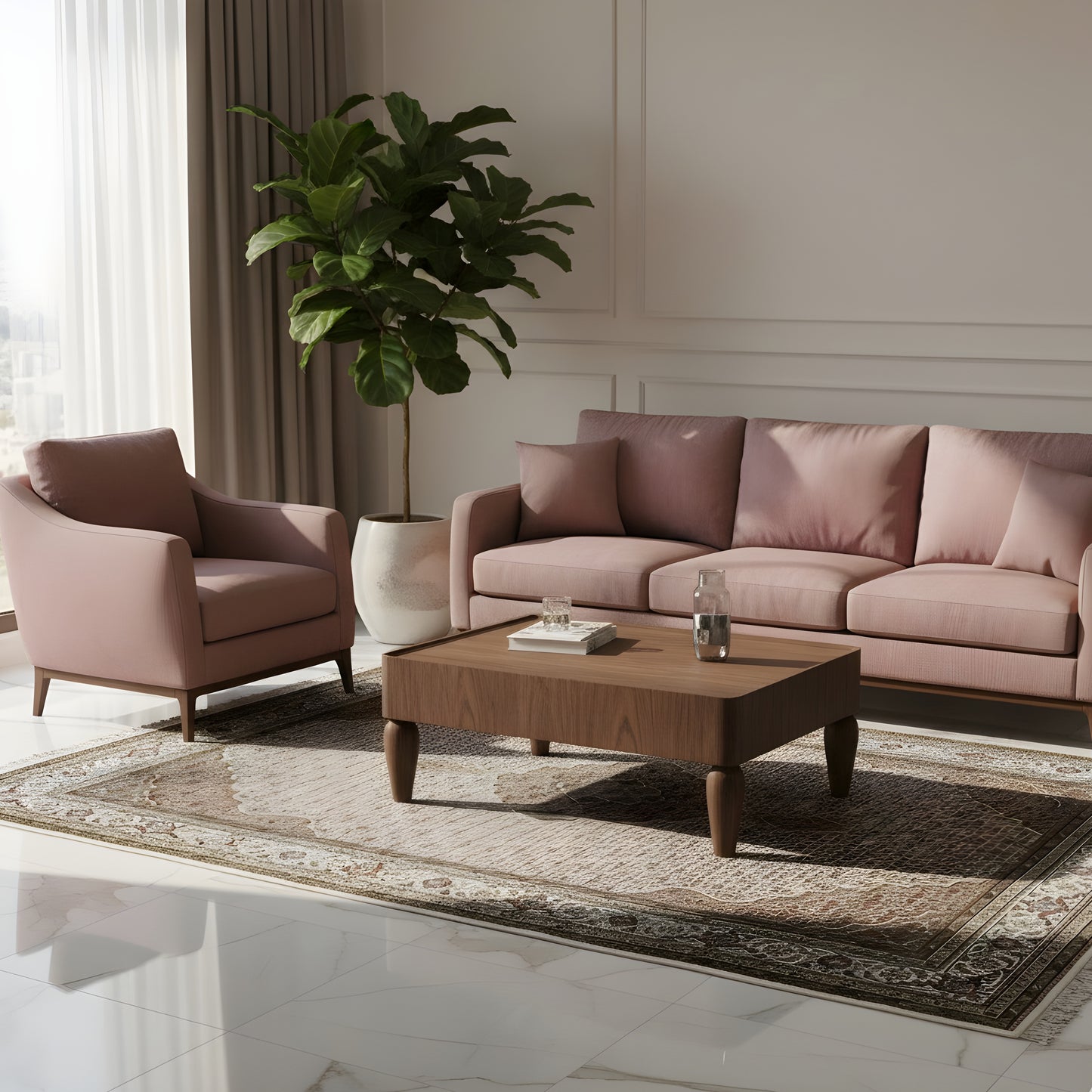 Tappeto Indo Täbriz (296x196 cm)