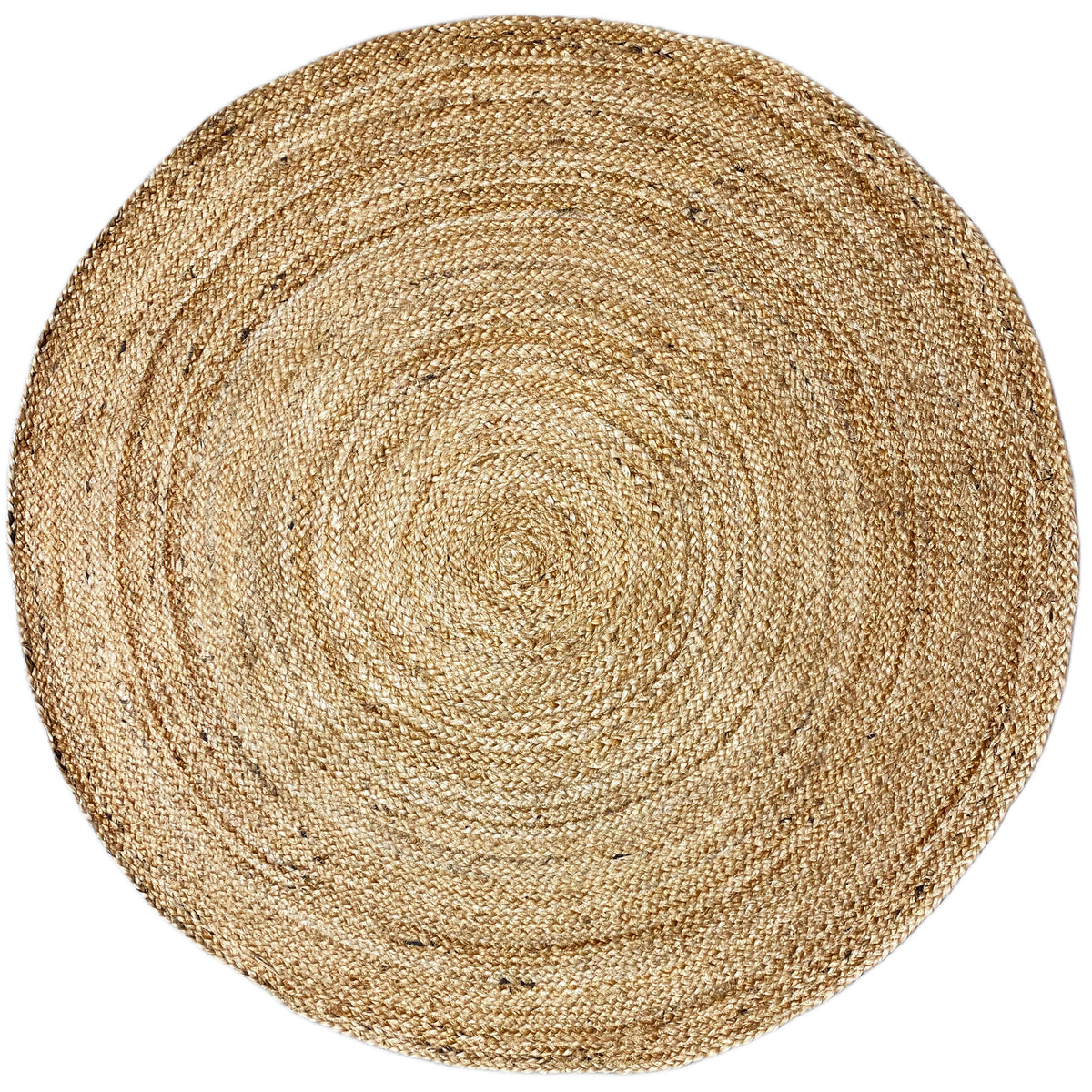 Tappeto rotondo in juta 120x120 cm con motivo a spirale, color naturale