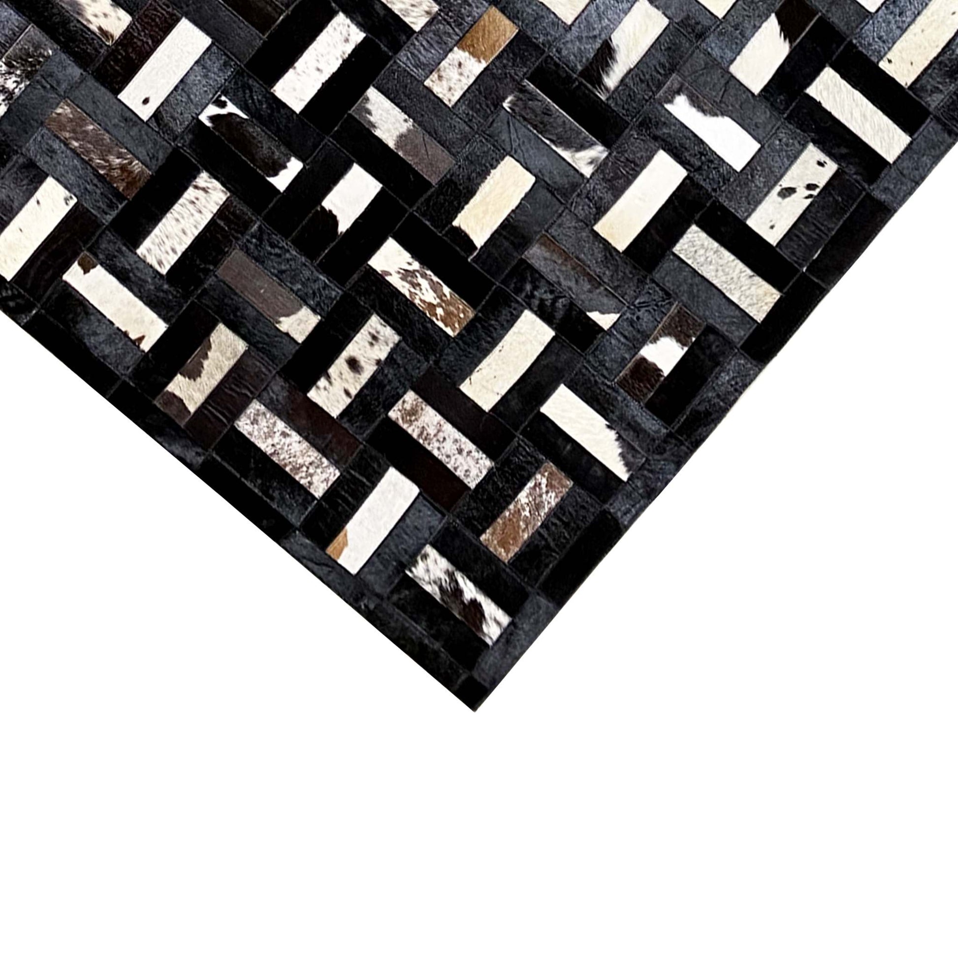 Geometrischer Kalbslederteppich 160x248 cm - German Carpet Shop