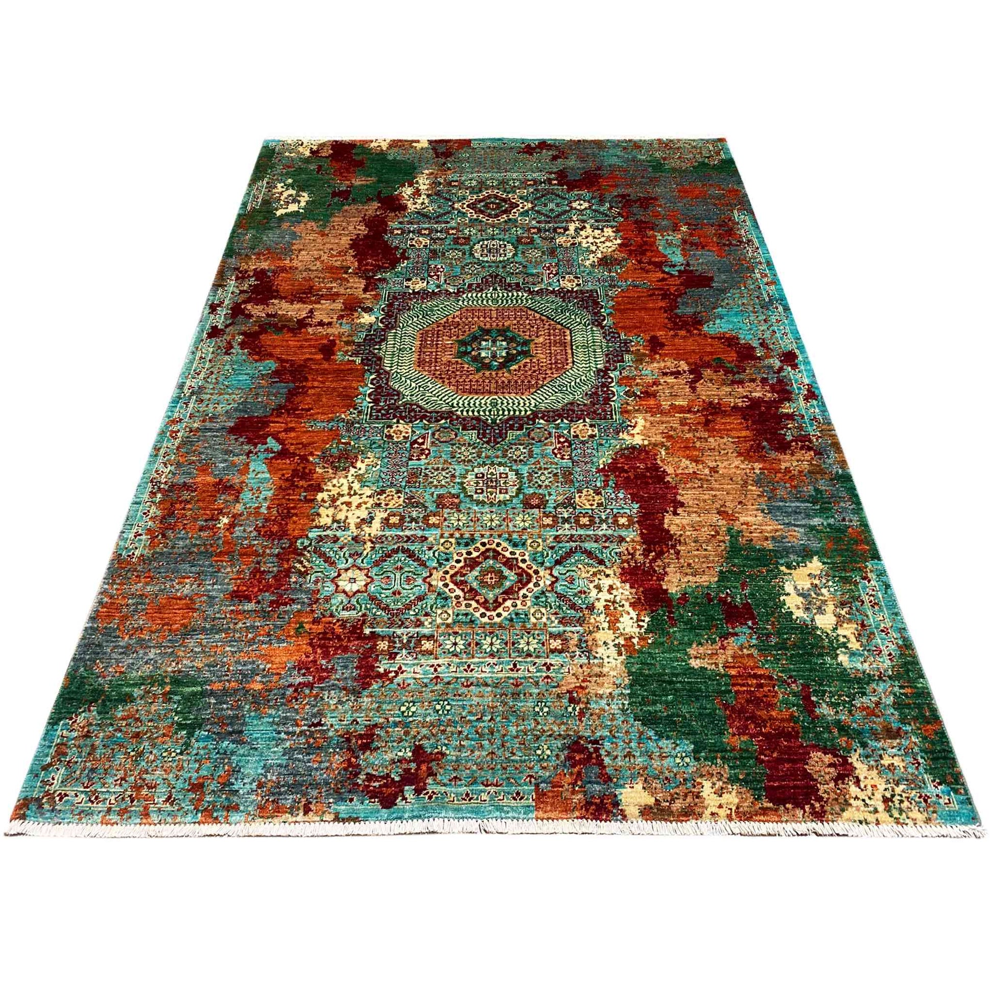 Mamluk Teppich, Türkis/Mehrfarbig, 237x173 cm - German Carpet Shop