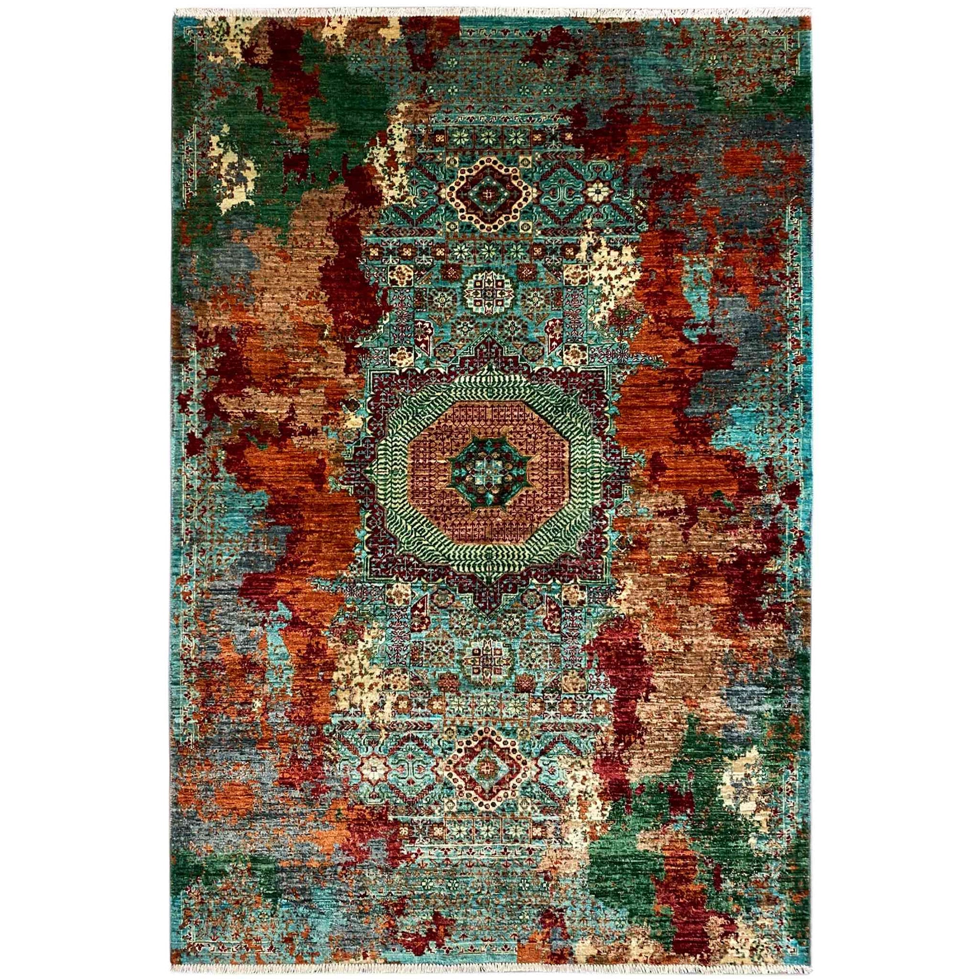 Mamluk Teppich, Türkis/Mehrfarbig, 237x173 cm - German Carpet Shop