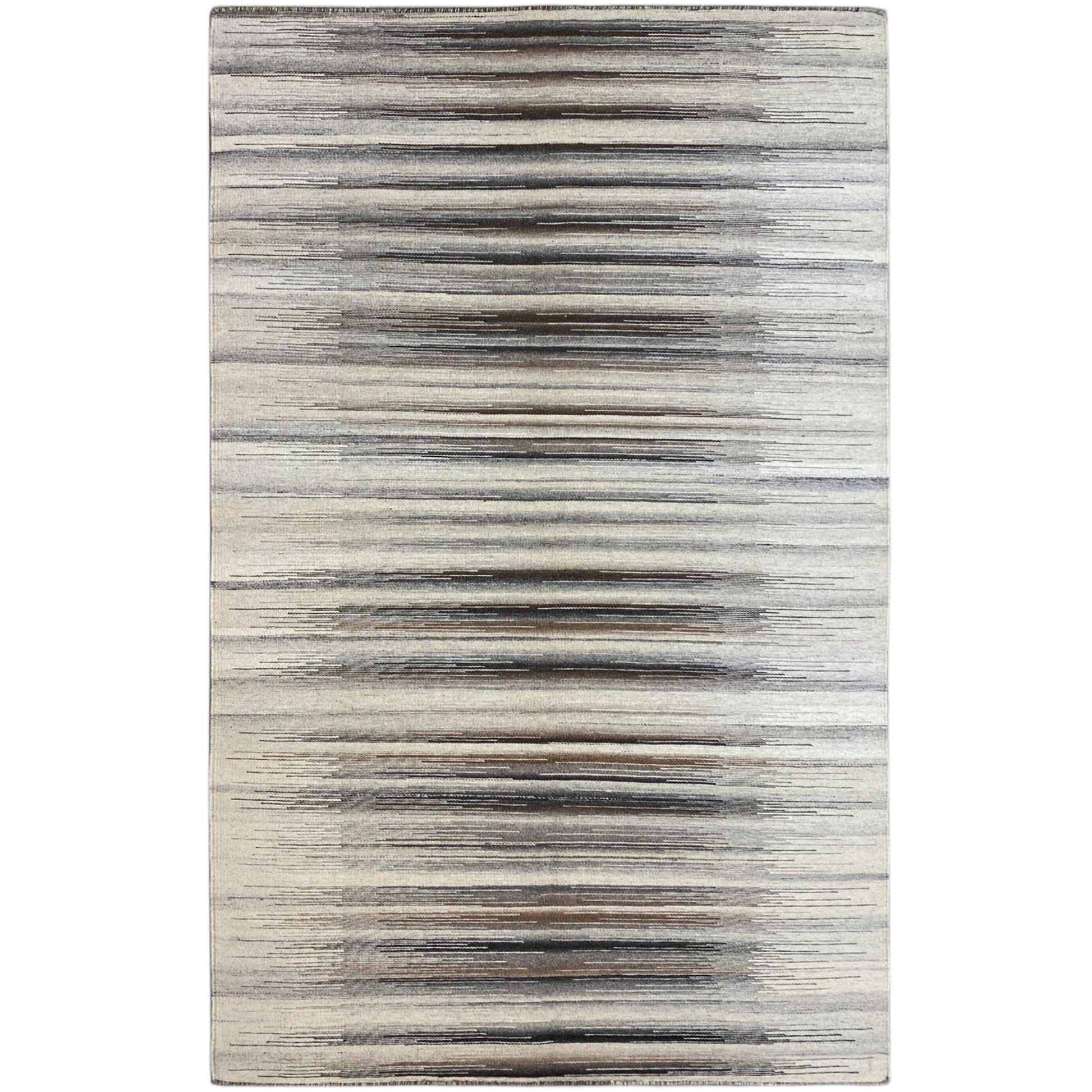 Grauer Kelim Dhurrie Streifen 230x160 cm - German Carpet Shop