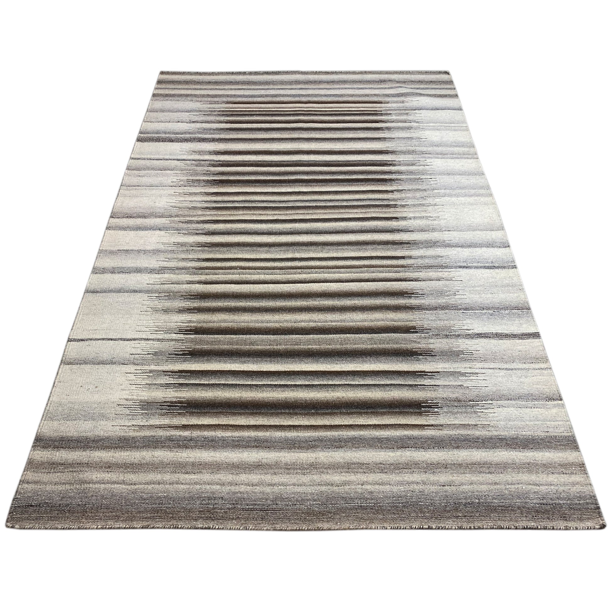 Moderner Grauer Kelim Dhurrie - 160x230 cm - German Carpet Shop
