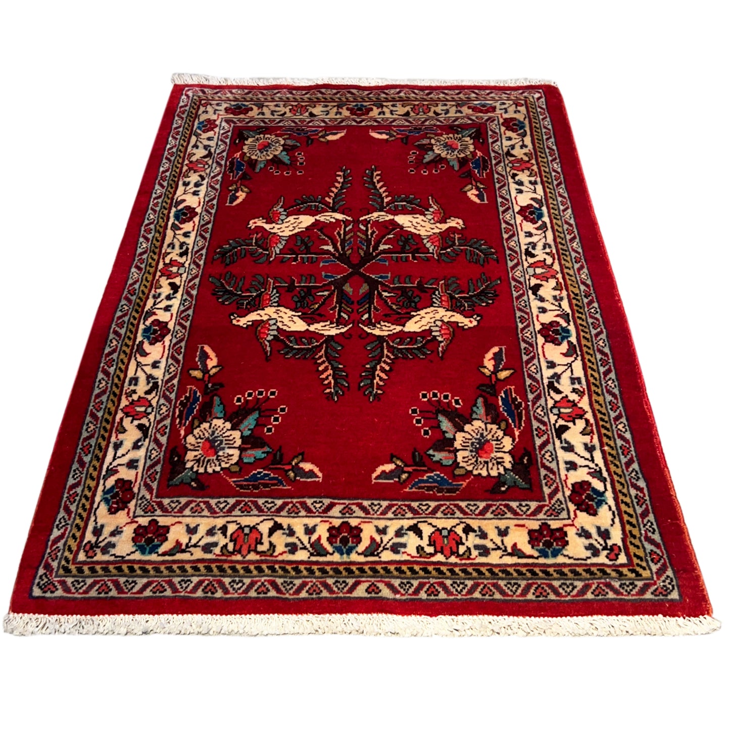 Poshti Teppich, Rot, 102x62cm - Premium Poshti Teppich from German Carpet Shop - Just €199! Shop now at German Carpet Shop