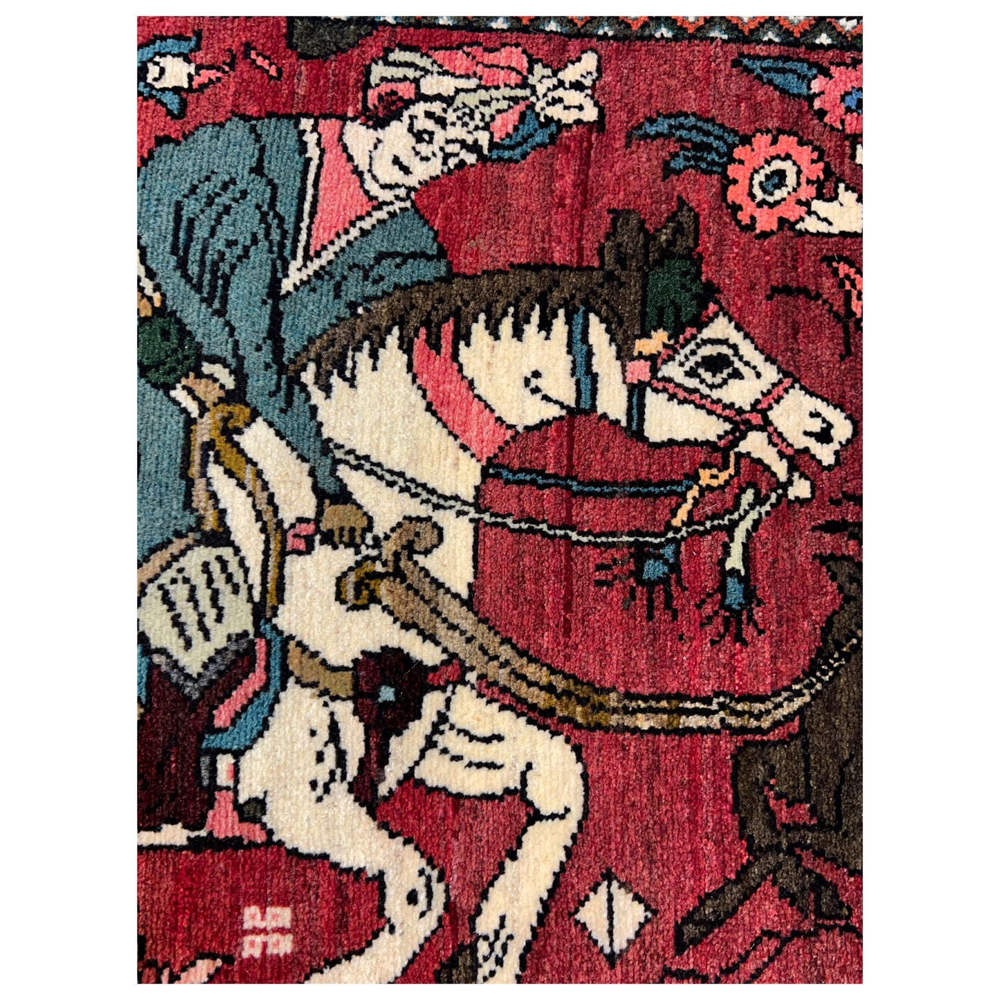 Poshti Teppich Hamedan Rot, 83x61cm - Premium Poshti Teppich from German Carpet Shop - Just €149! Shop now at German Carpet Shop