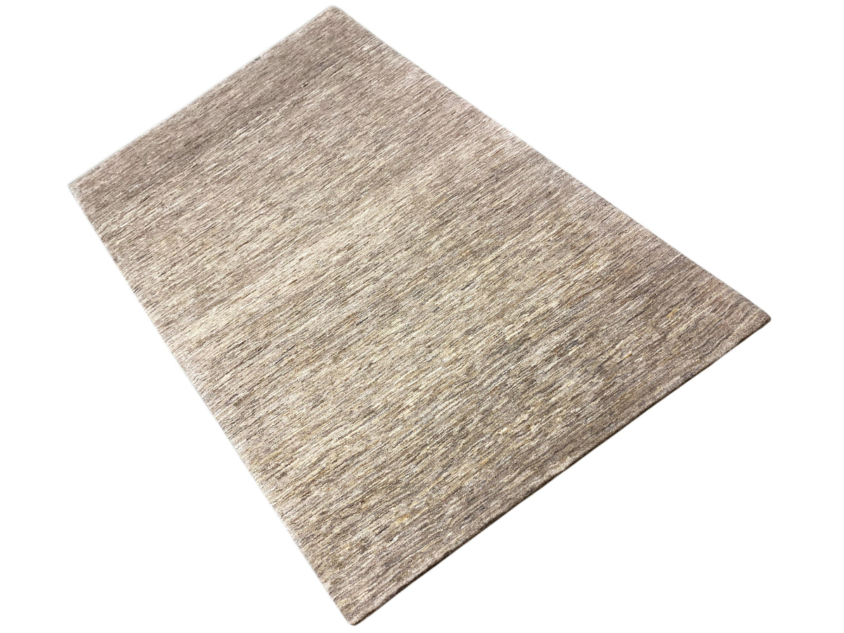Tappeto Gabbeh 290x194, rettangolare, motivo melange beige-grigio a pelo corto