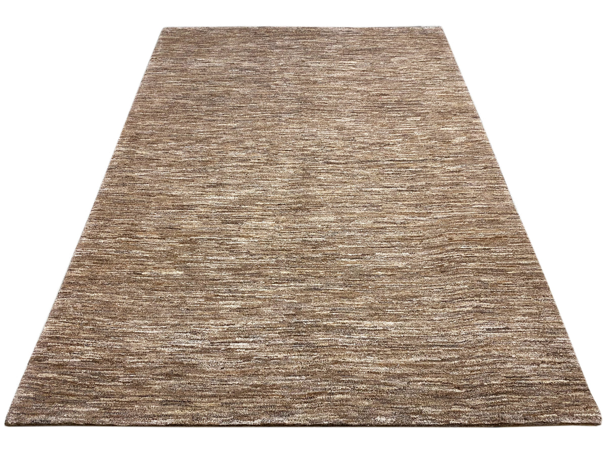 Tappeto Gabbeh marrone-beige melange, pelo corto con superficie finemente strutturata