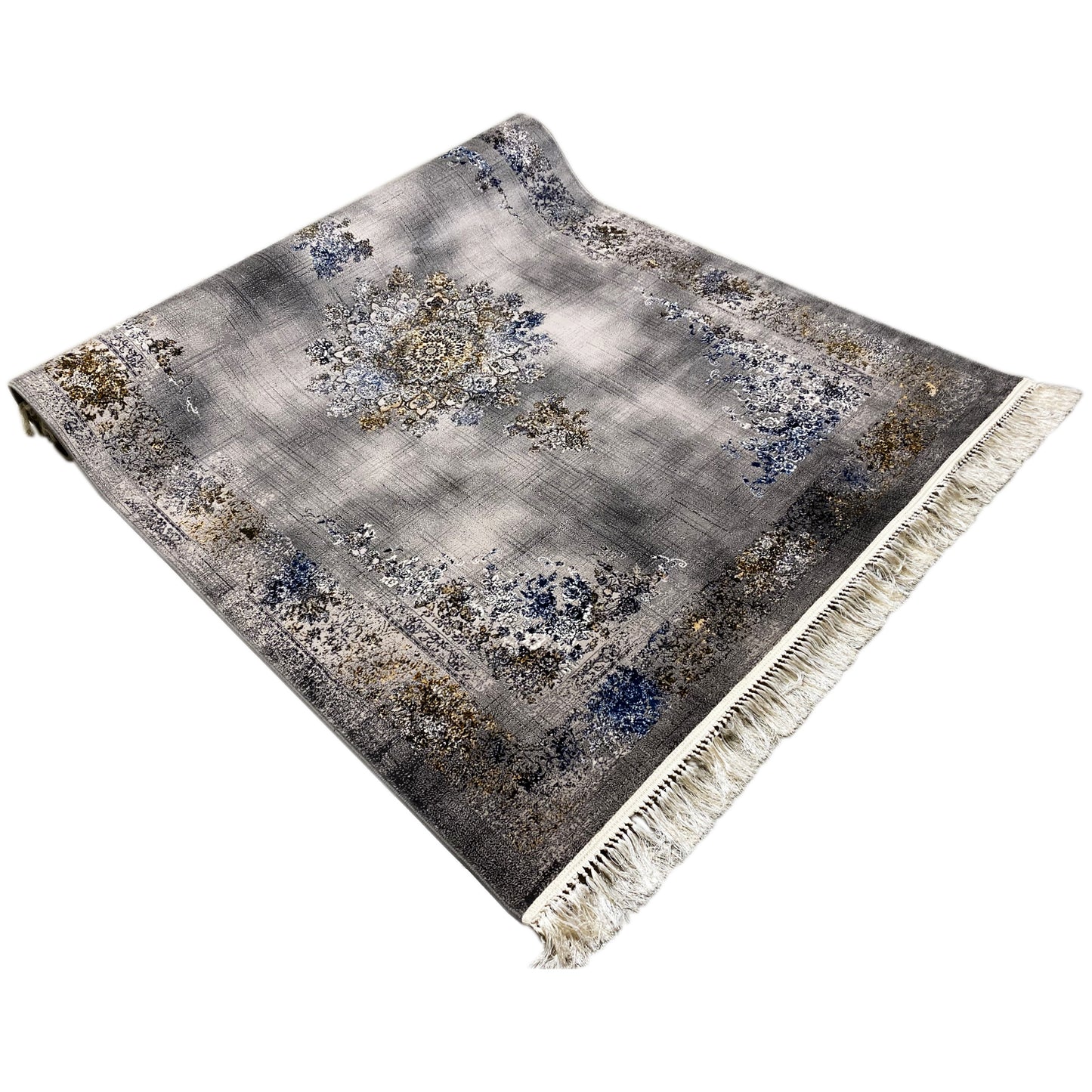 Esszimmer Teppich Prag Polypropylen Schwarz Gold 160x230
