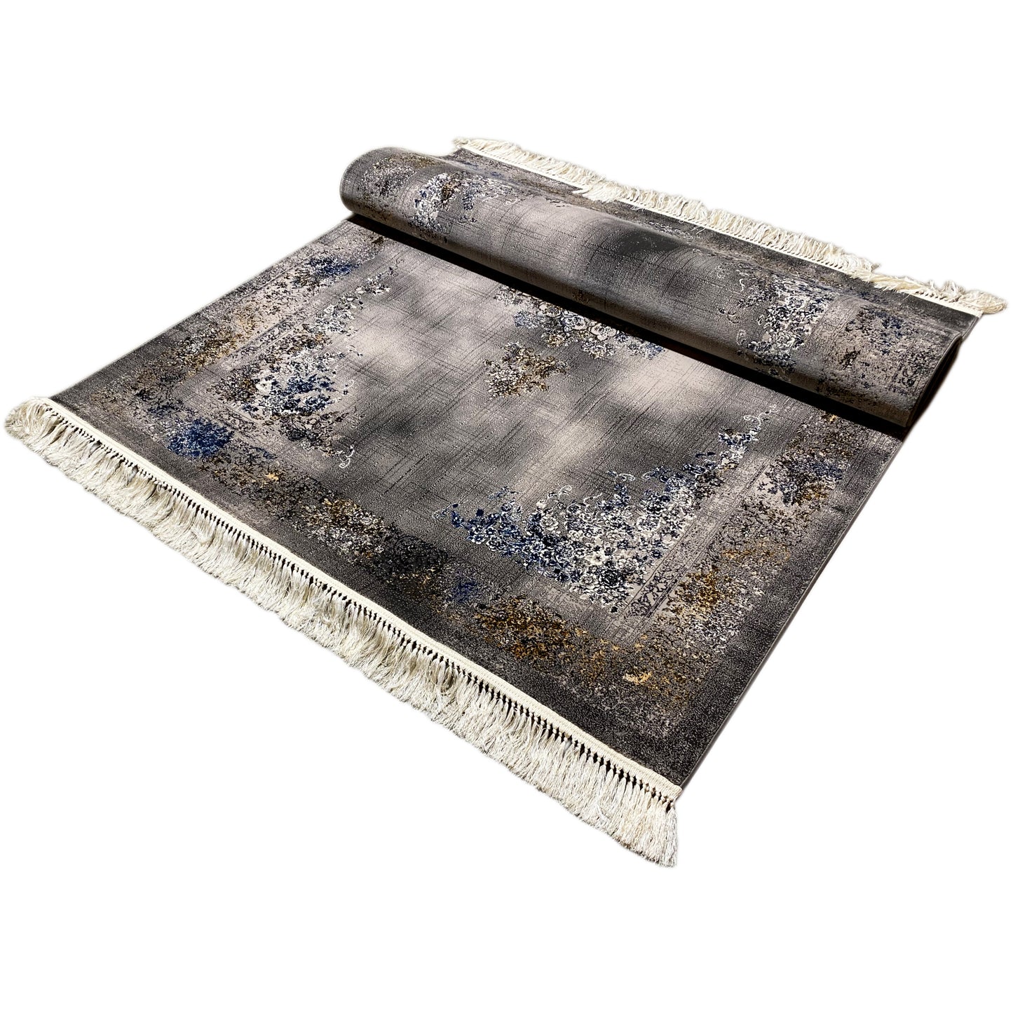 Strapazierfähiger Teppich Prag Polypropylen Schwarz Gold 160x230