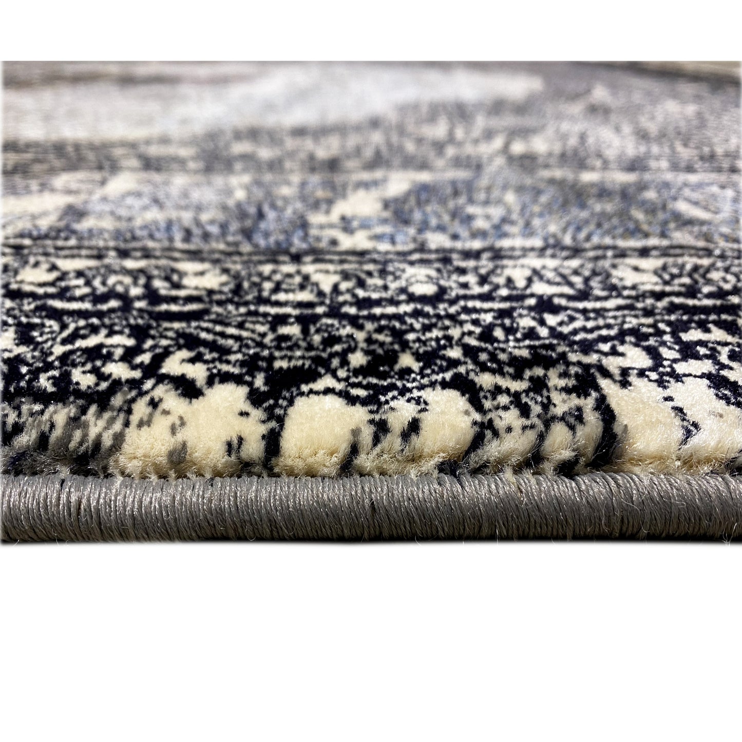 Teppich Madrid floral Muster Schwarz Gold 160x230 maschinell gewebt