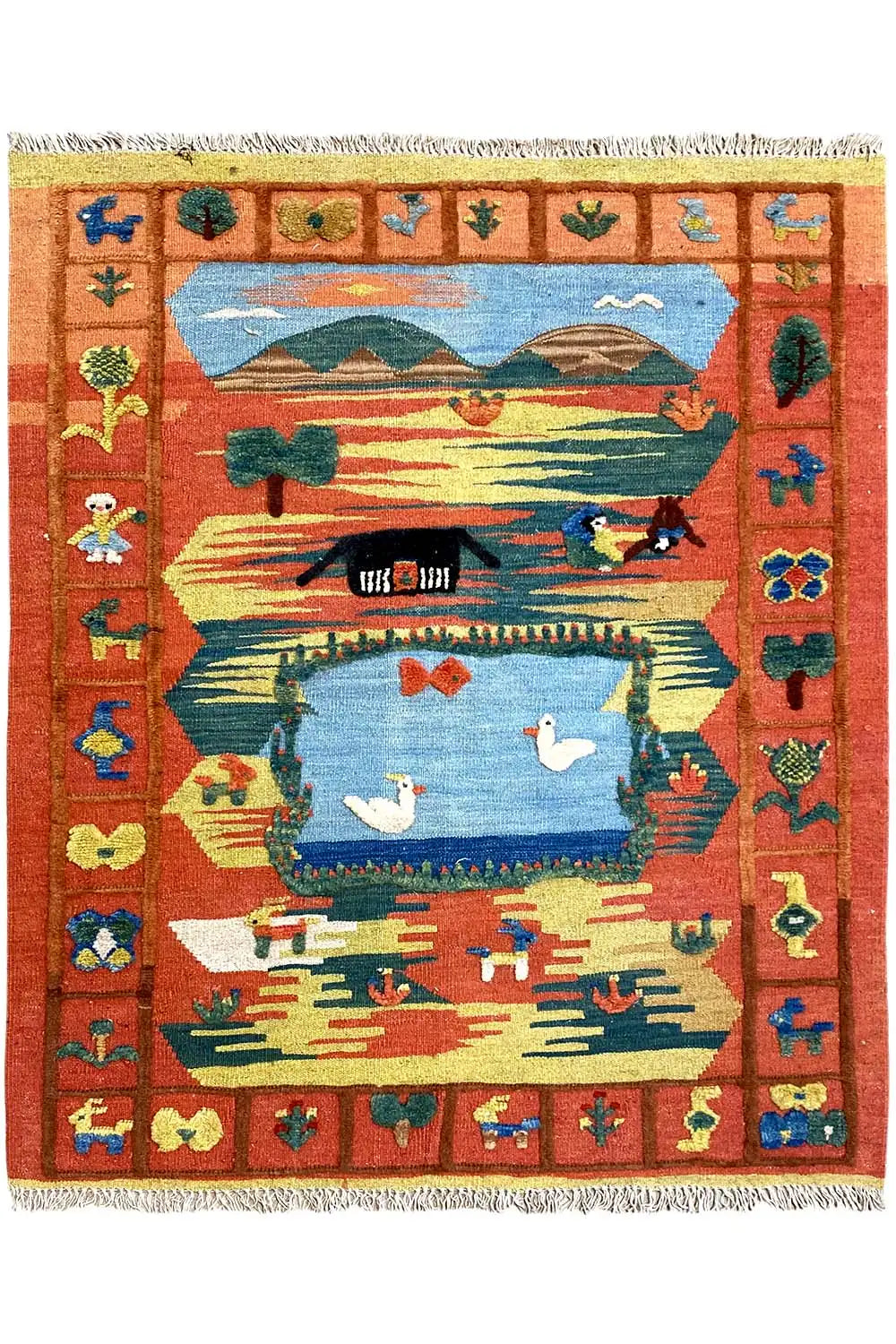 Kilim Qashqai - 301892 (120x102 cm) - Premium Kelim from German Carpet Shop - Just €185! Shop now at German Carpet Shop