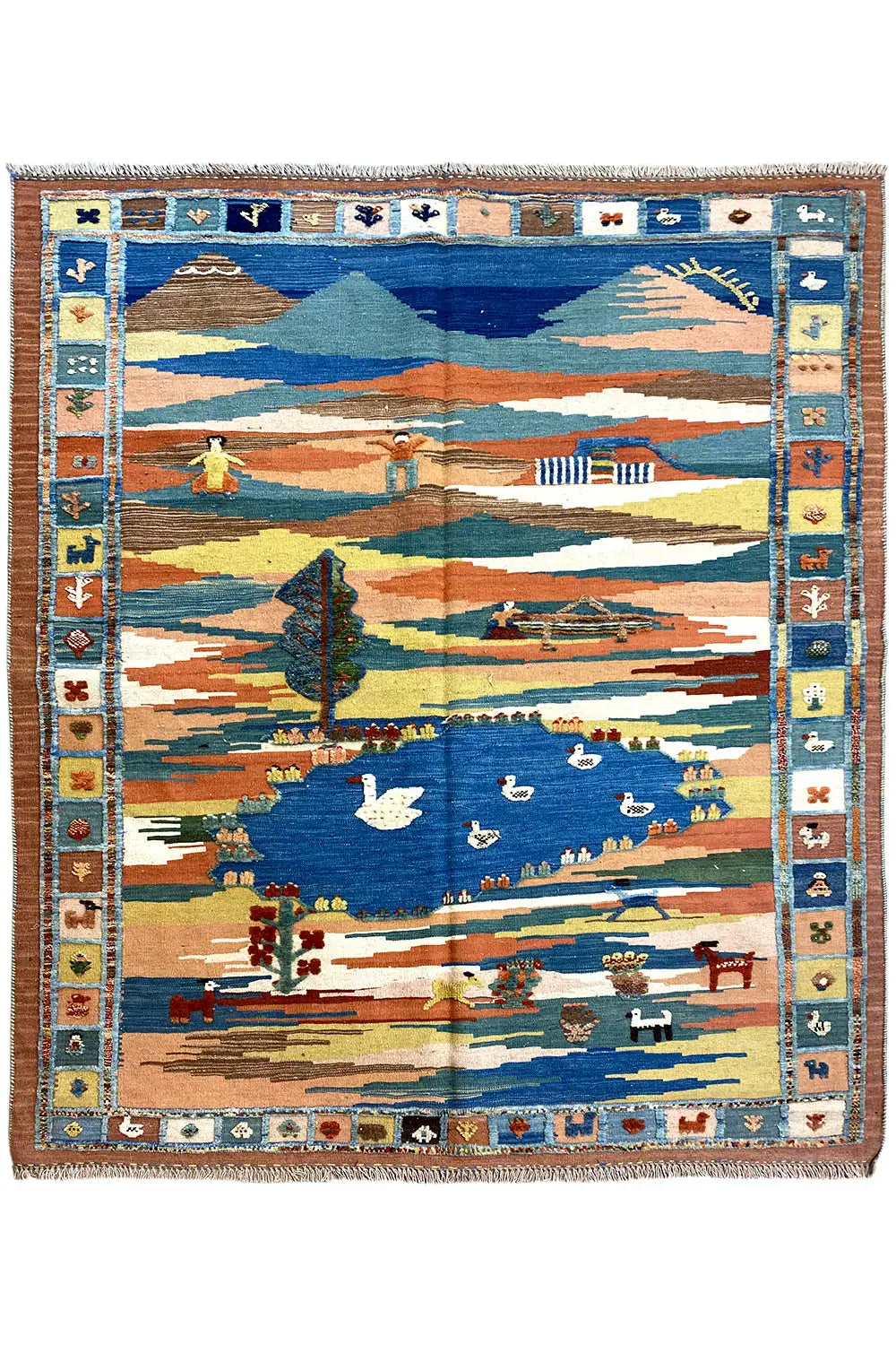 Kilim Qashqai - 800607 (205x157 cm) - Premium Kelim from German Carpet Shop - Just €459! Shop now at German Carpet Shop