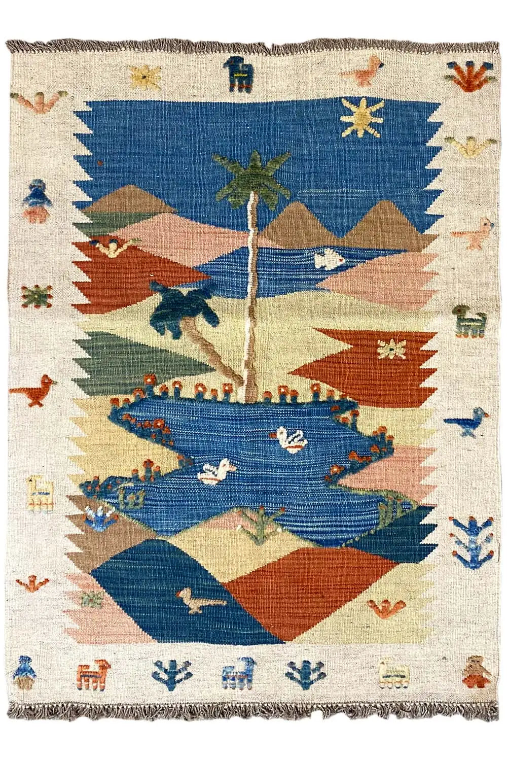Kilim Qashqai - 800608 (112x83 cm) - Premium Kelim from German Carpet Shop - Just €149! Shop now at German Carpet Shop