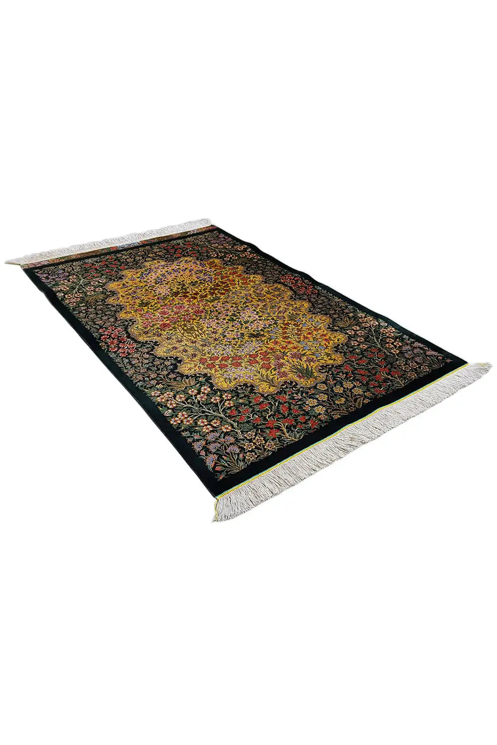 Ghom Seide Teppich - 900846 (123x79 cm) - Premium Teppich from German Carpet Shop - Just €5990! Shop now at German Carpet Shop