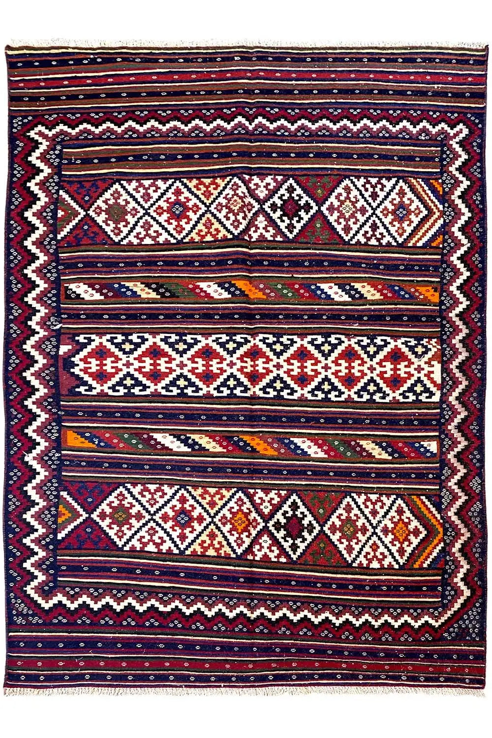 Kilim Sirjan - 905428 (224x141 cm) - Premium Kelim from German Carpet Shop - Just €349! Shop now at German Carpet Shop