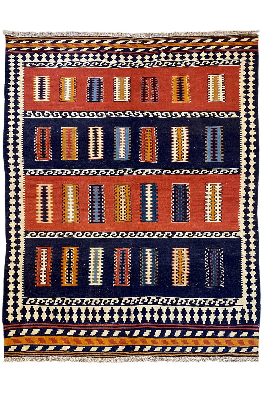 Kilim Qashqai - 802409 (236x160 cm) - Premium Kelim from German Carpet Shop - Just €359! Shop now at German Carpet Shop