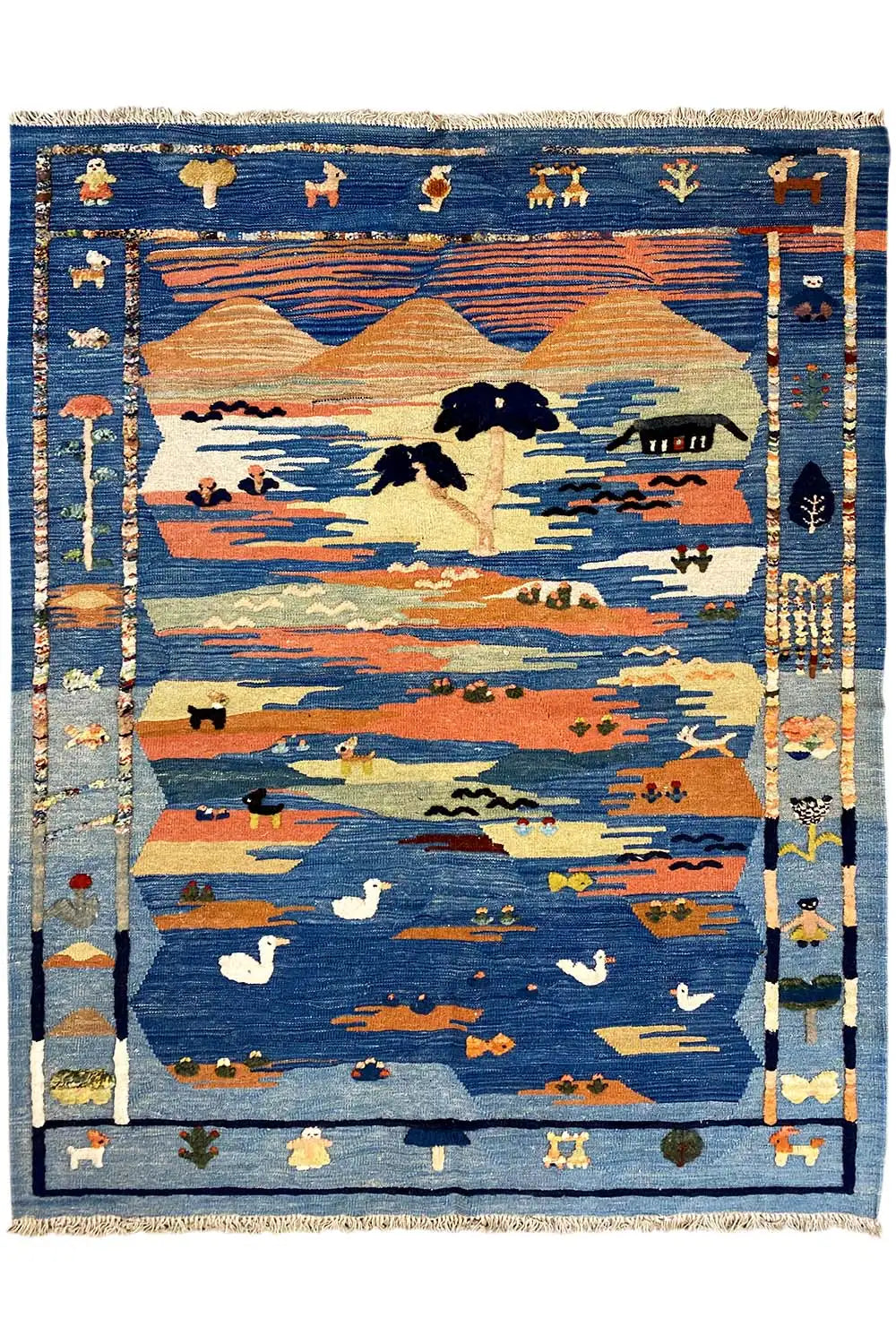 Kilim Qashqai - 301891 (194x135 cm) - Premium Kelim from German Carpet Shop - Just €449! Shop now at German Carpet Shop