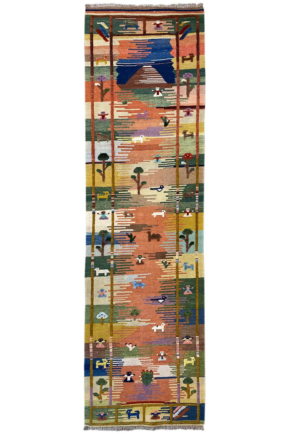 Kilim Qashqai - 800591 (310x84 cm) - Premium Kelim from German Carpet Shop - Just €390! Shop now at German Carpet Shop
