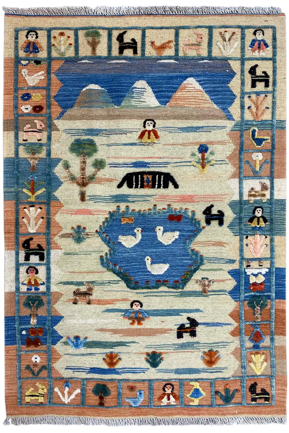 Kilim Qashqai - 605612 (155x101 cm) - Premium Kelim from German Carpet Shop - Just €229! Shop now at German Carpet Shop