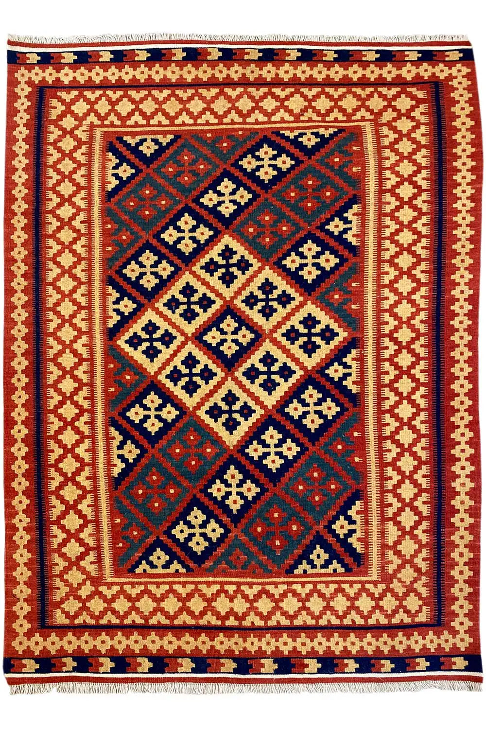 Kilim Qashqai - 301882 (185x123 cm) - Premium Kelim from German Carpet Shop - Just €199! Shop now at German Carpet Shop