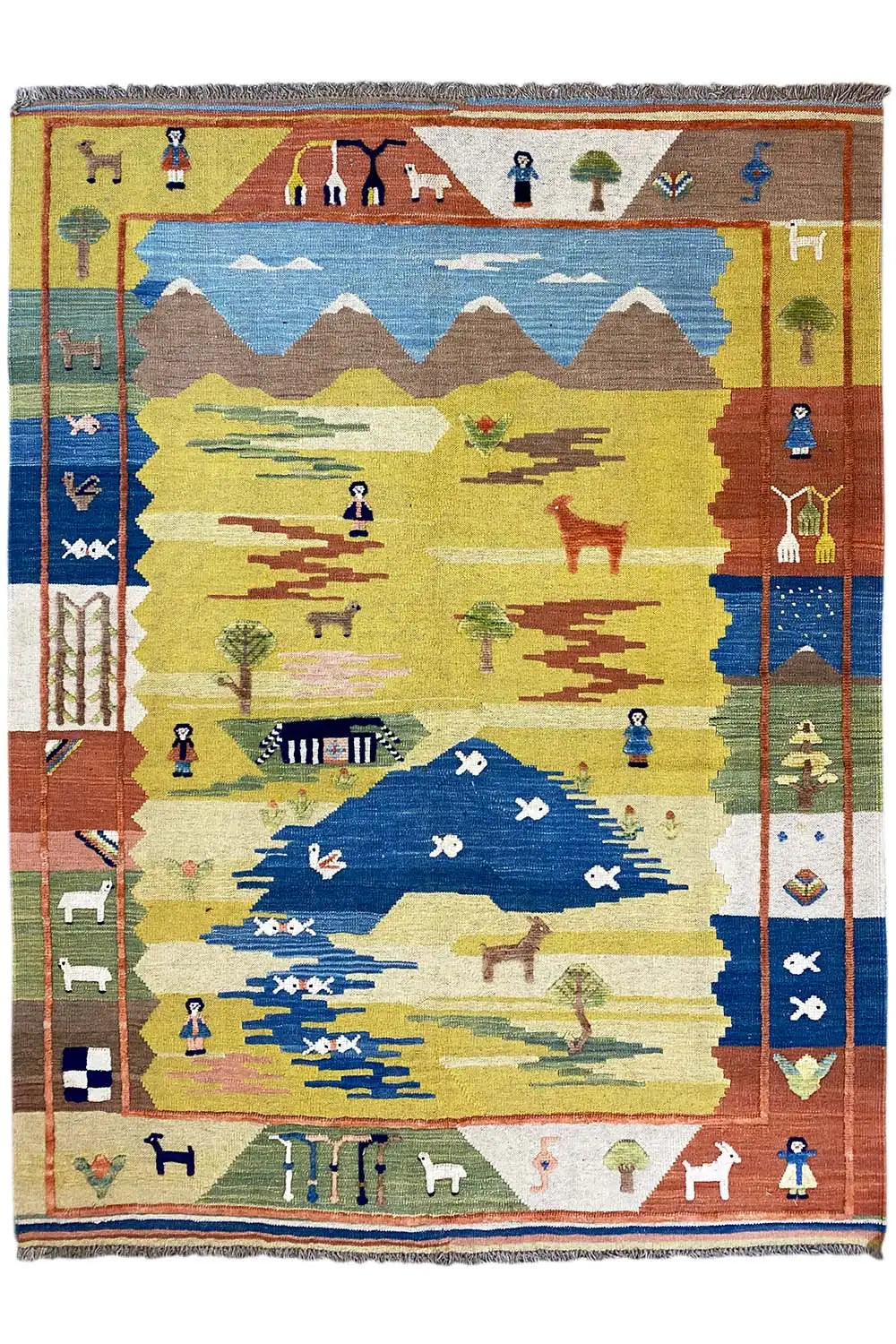 Kilim Qashqai - 800592 (193x154 cm) - Premium Kelim from German Carpet Shop - Just €449! Shop now at German Carpet Shop