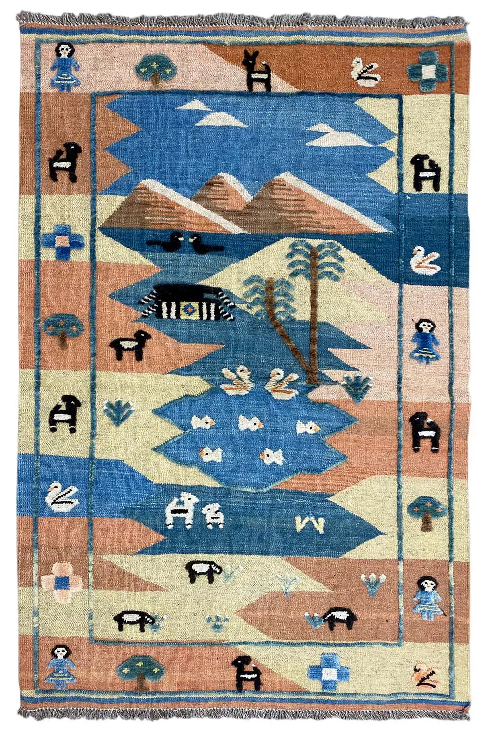 Kilim Qashqai - 605614 (150x102 cm) - Premium Kelim from German Carpet Shop - Just €229! Shop now at German Carpet Shop
