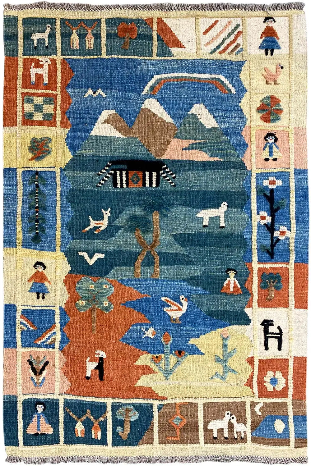 Kilim Qashqai - 800603 (145x101 cm) - Premium Kelim from German Carpet Shop - Just €229! Shop now at German Carpet Shop