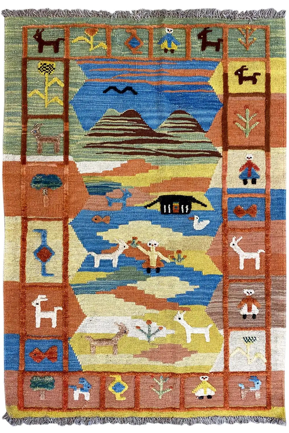 Kilim Qashqai - 800597 (120x86 cm) - Premium Kelim from German Carpet Shop - Just €149! Shop now at German Carpet Shop