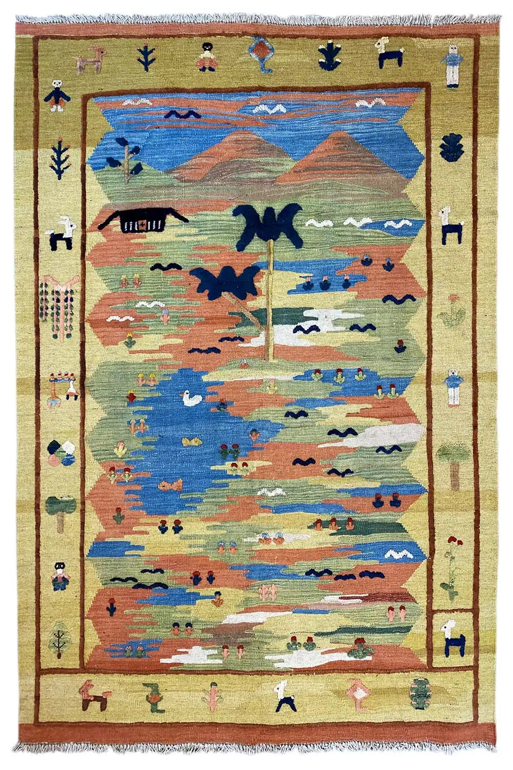 Kilim Qashqai - 800595 (198x146 cm) - Premium Kelim from German Carpet Shop - Just €430! Shop now at German Carpet Shop