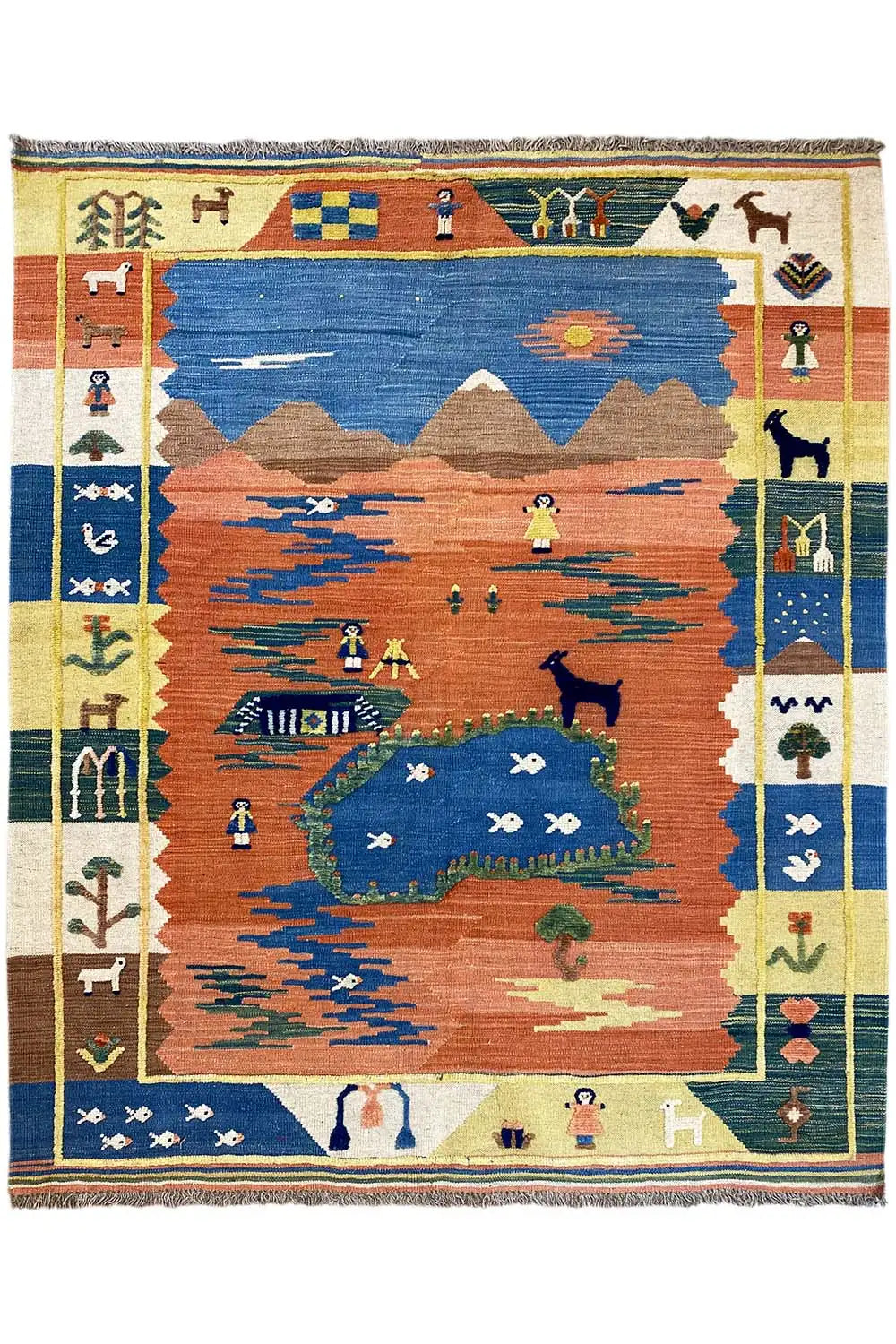 Kilim Qashqai - 800596 (187x154 cm) - Premium Kelim from German Carpet Shop - Just €430! Shop now at German Carpet Shop