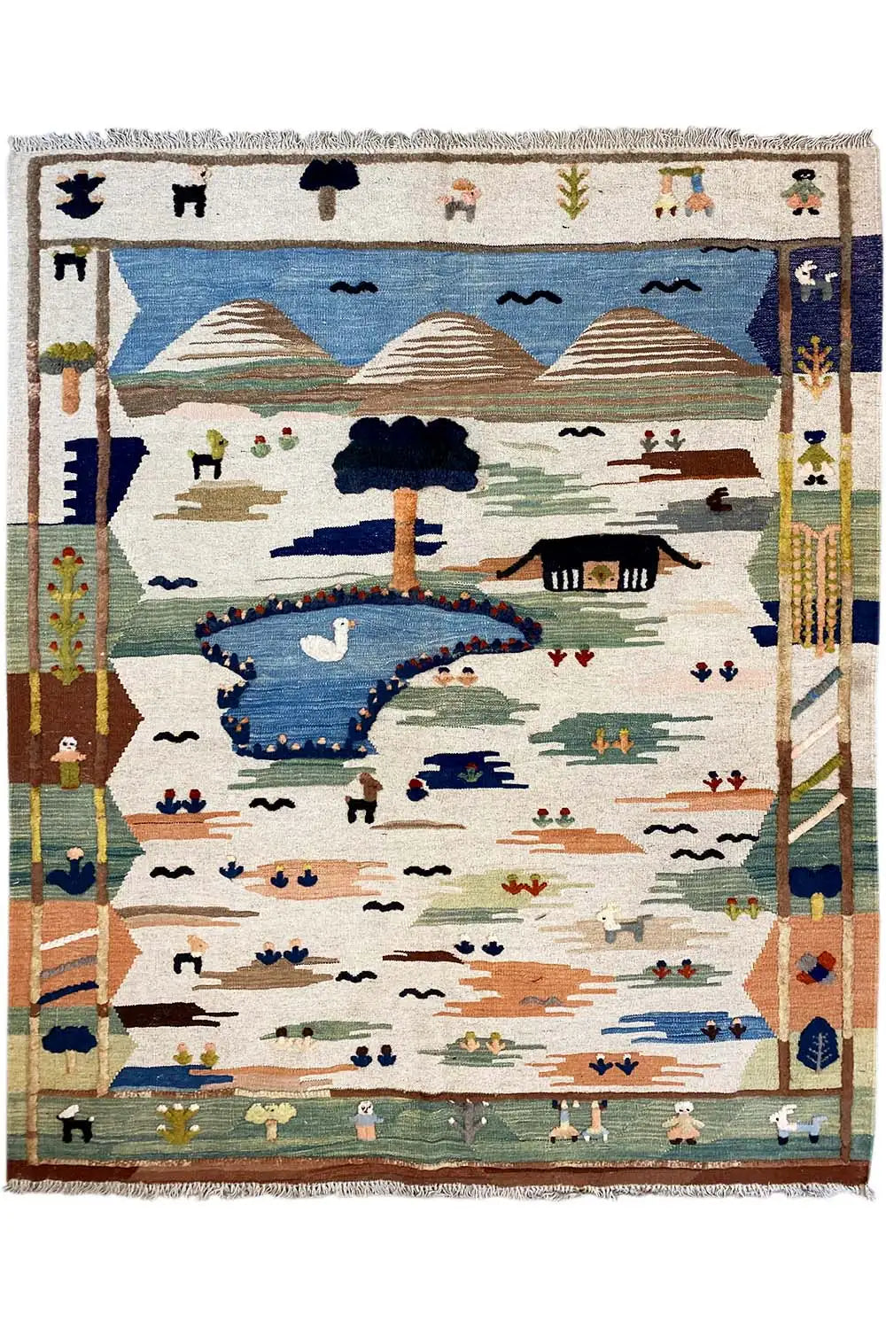 Kilim Qashqai - (195x147 cm) - Premium Kelim from German Carpet Shop - Just €449! Shop now at German Carpet Shop
