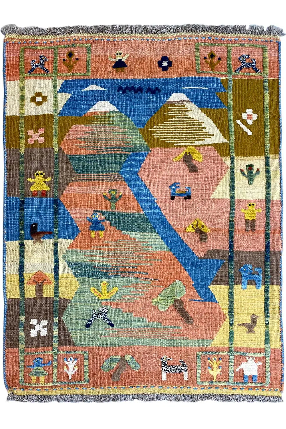 Kilim Qashqai - 800593 (112x84 cm) - Premium Kelim from German Carpet Shop - Just €149! Shop now at German Carpet Shop