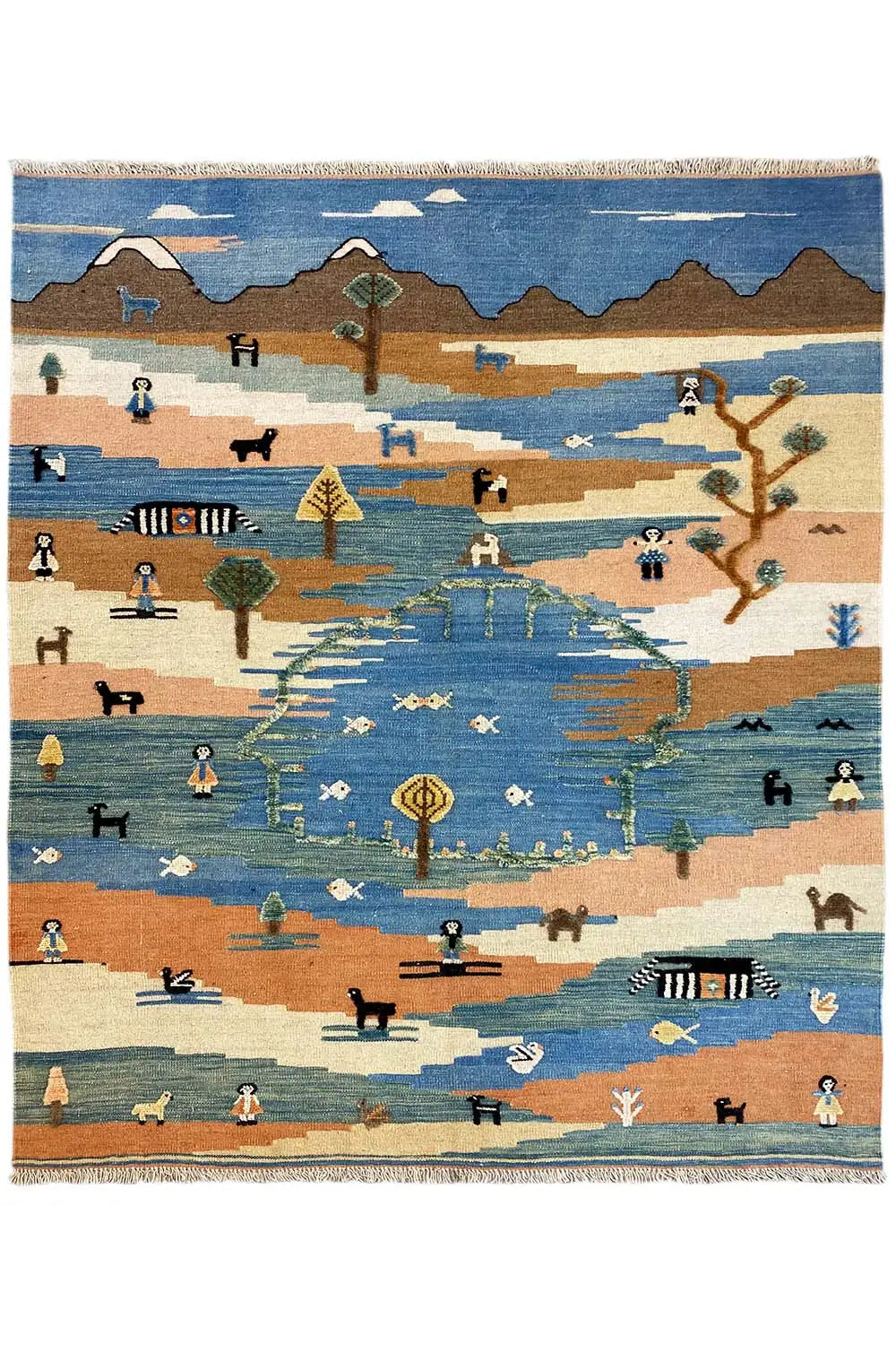 Kilim Qashqai - 605618 (198x157 cm) - Premium Kelim from German Carpet Shop - Just €449! Shop now at German Carpet Shop