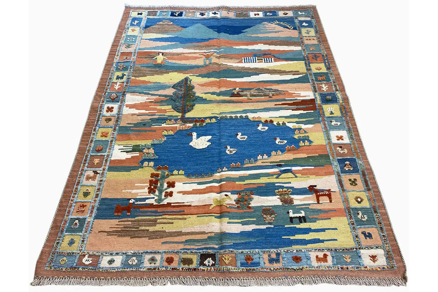 Kilim Qashqai - 800607 (205x157 cm) - Premium Kelim from German Carpet Shop - Just €459! Shop now at German Carpet Shop