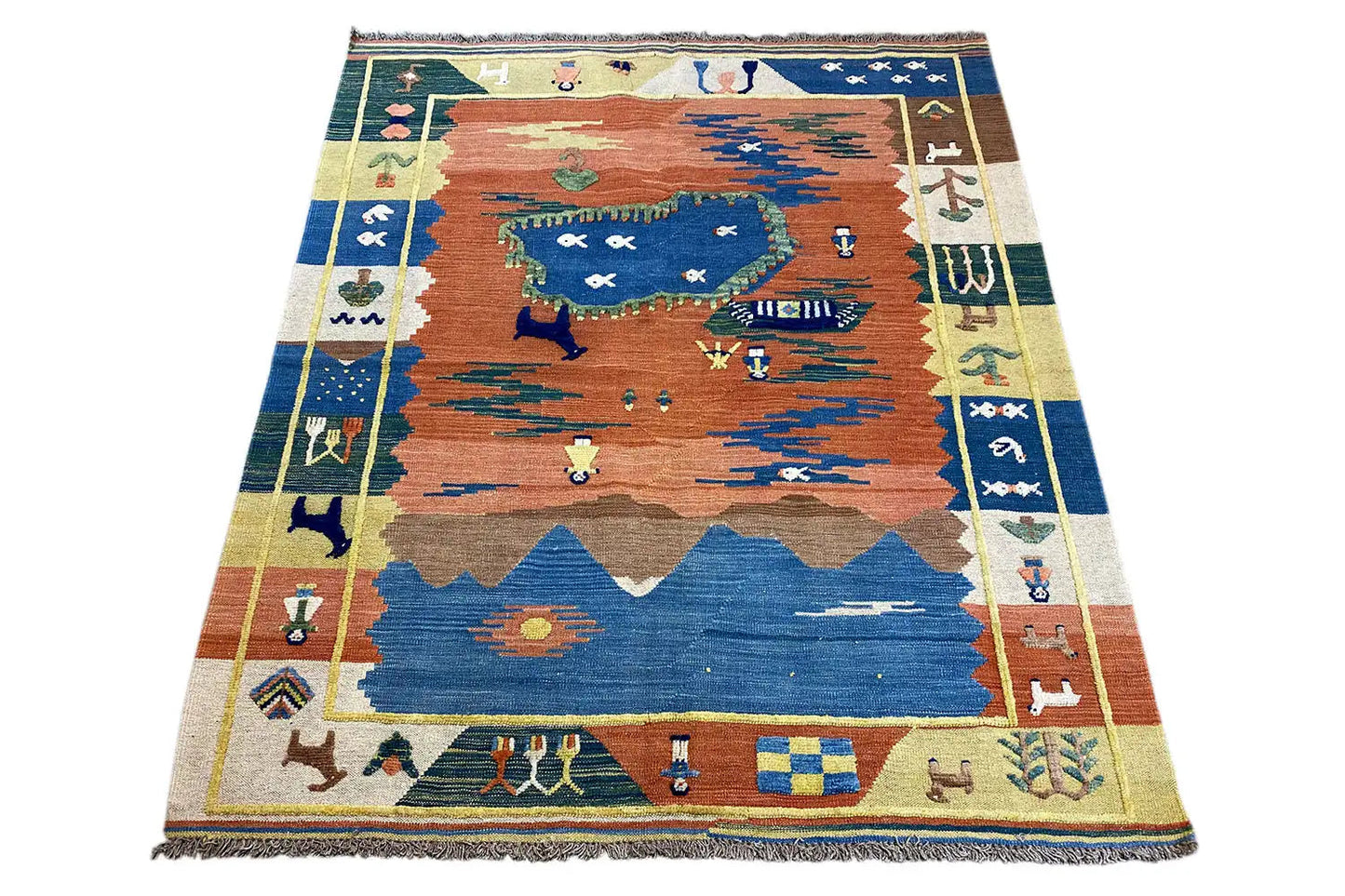Kilim Qashqai - 800596 (187x154 cm) - Premium Kelim from German Carpet Shop - Just €430! Shop now at German Carpet Shop