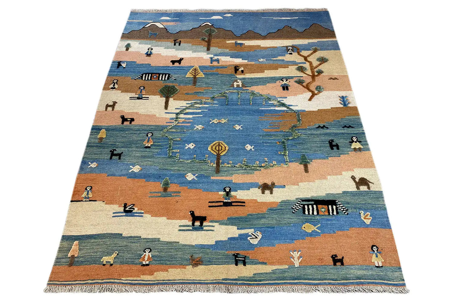 Kilim Qashqai - 605618 (198x157 cm) - Premium Kelim from German Carpet Shop - Just €449! Shop now at German Carpet Shop
