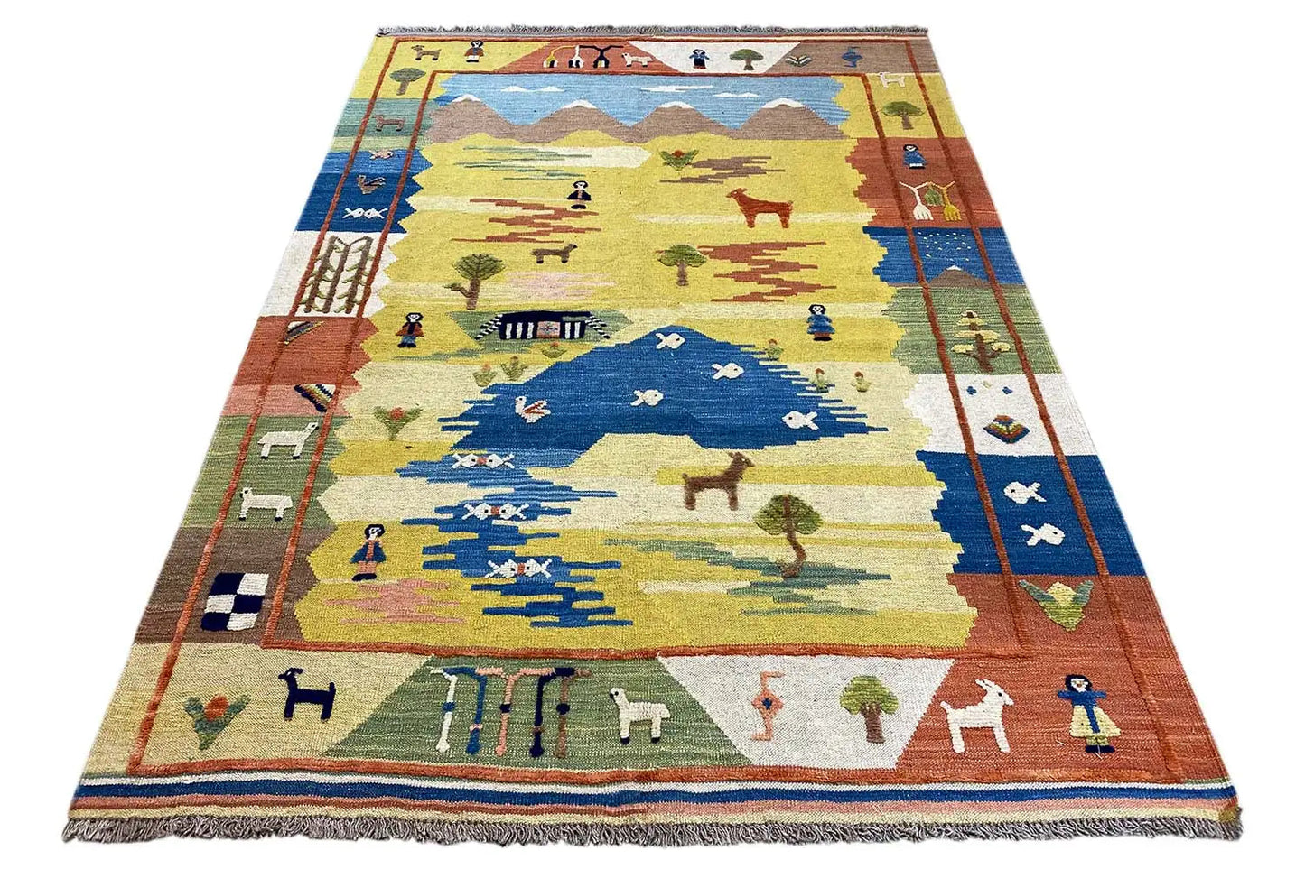 Kilim Qashqai - 800592 (193x154 cm) - Premium Kelim from German Carpet Shop - Just €449! Shop now at German Carpet Shop