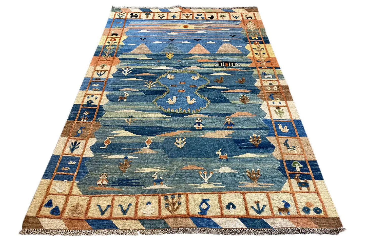 Kilim Qashqai - 605611 (210x154 cm) - Premium Kelim from German Carpet Shop - Just €485! Shop now at German Carpet Shop