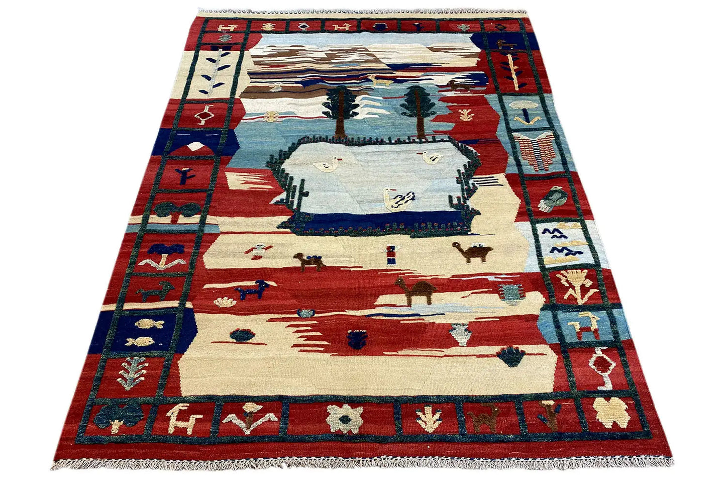 Kilim Qashqai - 700085 (205x151 cm) - Premium Kelim from German Carpet Shop - Just €449! Shop now at German Carpet Shop