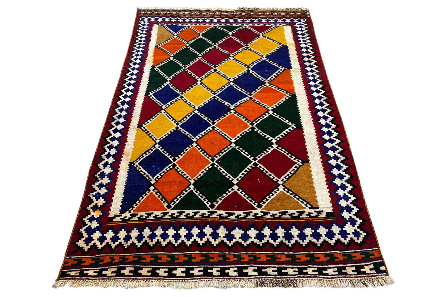Kilim Qashqai - 802414 (201x128 cm) - Premium Kelim from German Carpet Shop - Just €289! Shop now at German Carpet Shop