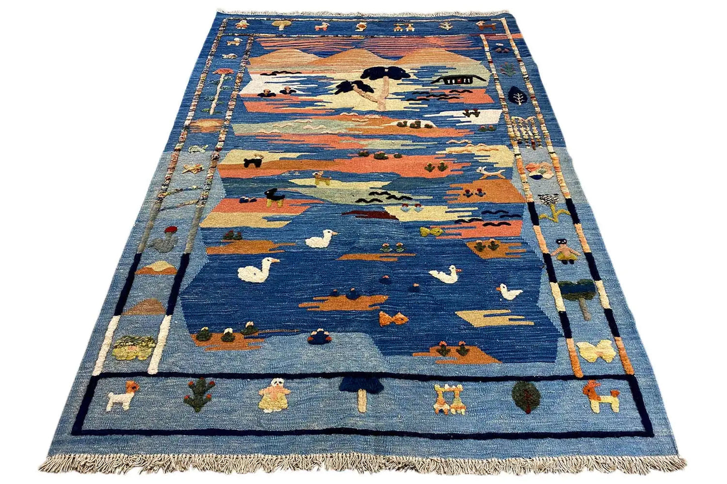 Kilim Qashqai - 301891 (194x135 cm) - Premium Kelim from German Carpet Shop - Just €449! Shop now at German Carpet Shop