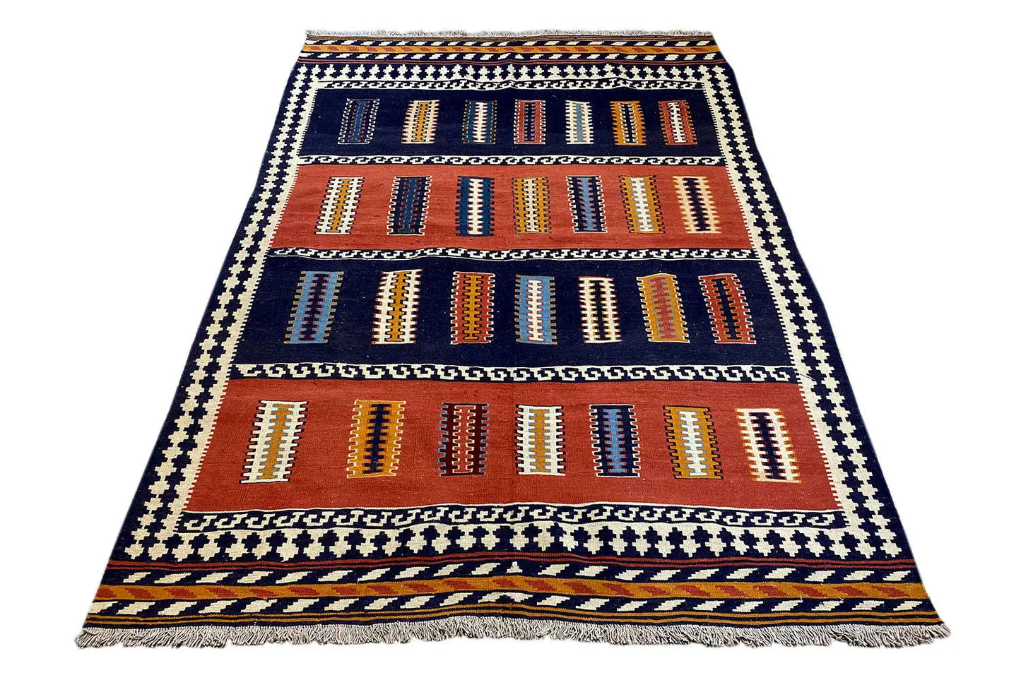Kilim Qashqai - 802409 (236x160 cm) - Premium Kelim from German Carpet Shop - Just €359! Shop now at German Carpet Shop