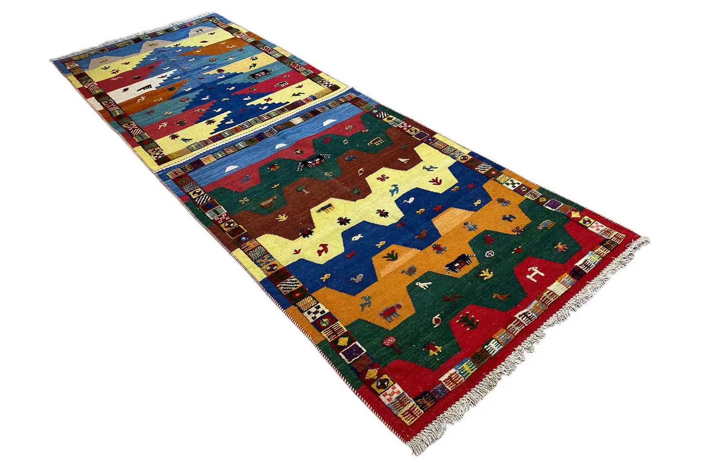 Kilim Qashqai - (274x101 cm) - Premium Kelim from German Carpet Shop - Just €449! Shop now at German Carpet Shop